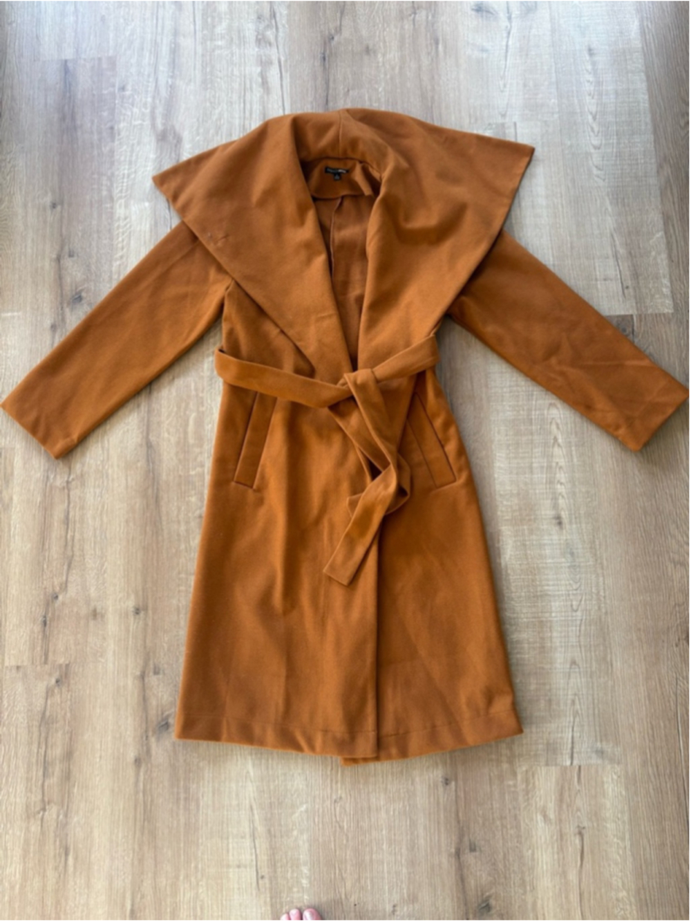 Fashion Nova Women's Rust Orange Wrap Trench Coat